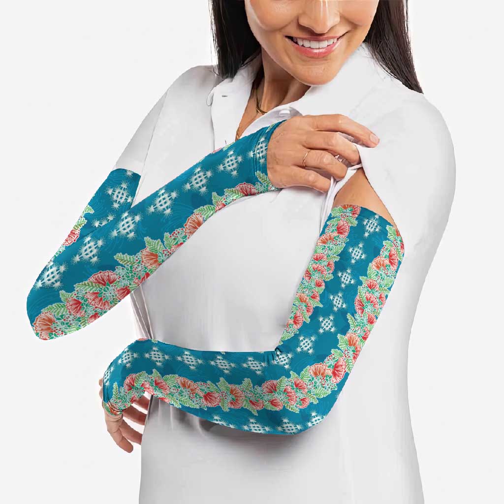 Hawaii Ohia Lehua Arm Sleeves Tropical Vibes Teal