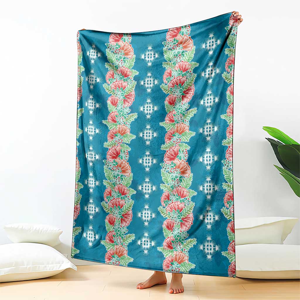 Hawaii Ohia Lehua Blanket Tropical Vibes Teal