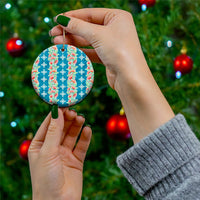 Hawaii Ohia Lehua Ceramic Ornament Tropical Vibes Teal