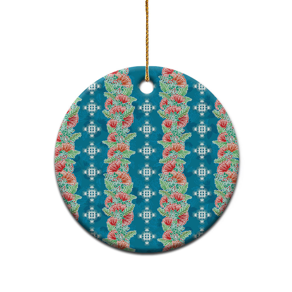 Hawaii Ohia Lehua Ceramic Ornament Tropical Vibes Teal