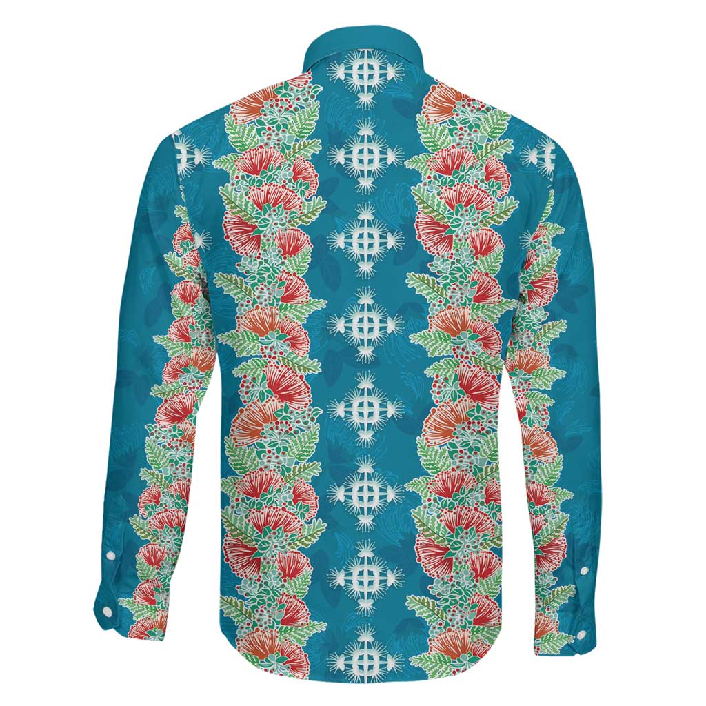 Hawaii Ohia Lehua Family Matching Tank Maxi Dress and Hawaiian Shirt Tropical Vibes Teal LT05 - Polynesian Pride