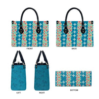 Hawaii Ohia Lehua Leather Bag Tropical Vibes Teal