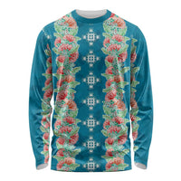 Hawaii Ohia Lehua Long Sleeve Shirt Tropical Vibes Teal