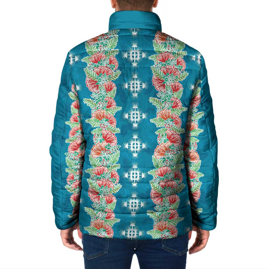 Hawaii Ohia Lehua Padded Jacket Tropical Vibes Teal