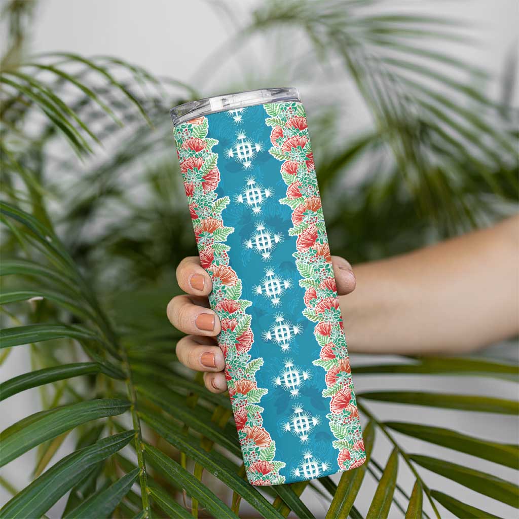 Hawaii Ohia Lehua Skinny Tumbler Tropical Vibes Teal
