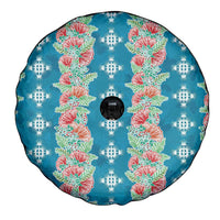 Hawaii Ohia Lehua Spare Tire Cover Tropical Vibes Teal