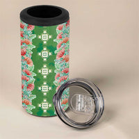 Hawaii Ohia Lehua 4 in 1 Can Cooler Tumbler Tropical Vibes Green