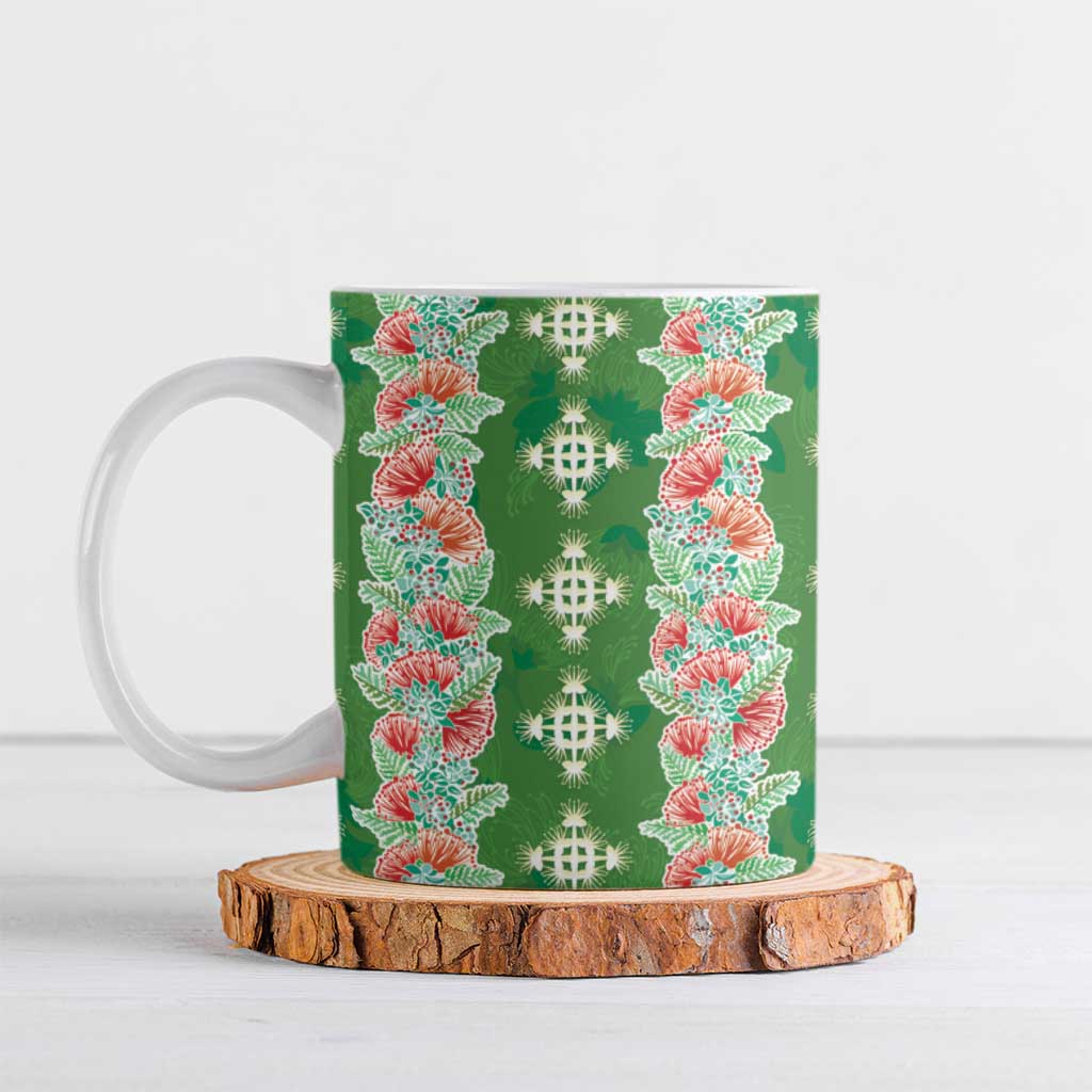 Hawaii Ohia Lehua Ceramic Mug Tropical Vibes Green