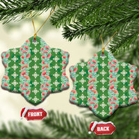 Hawaii Ohia Lehua Ceramic Ornament Tropical Vibes Green