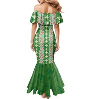 Hawaii Ohia Lehua Family Matching Mermaid Dress and Hawaiian Shirt Tropical Vibes Green LT05 - Polynesian Pride