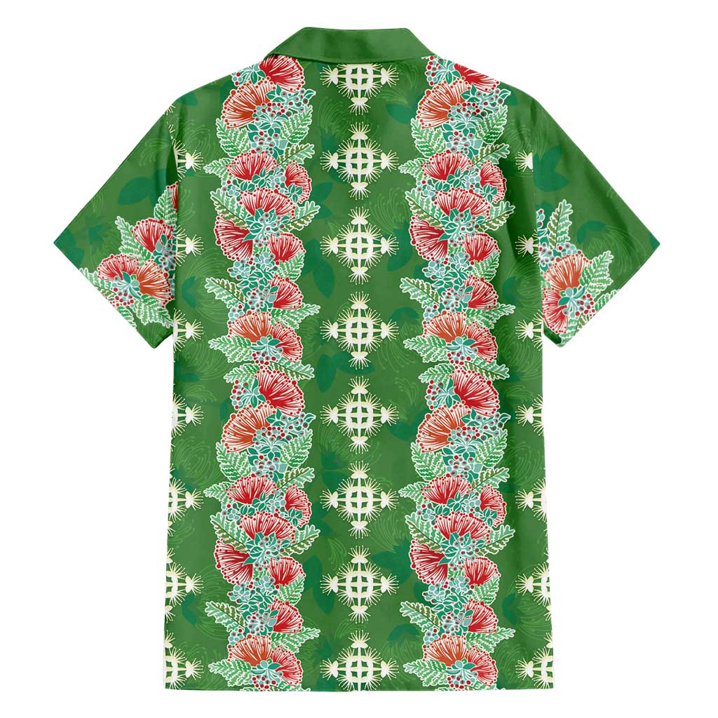 Hawaii Ohia Lehua Family Matching Off Shoulder Short Dress and Hawaiian Shirt Tropical Vibes Green LT05 - Polynesian Pride
