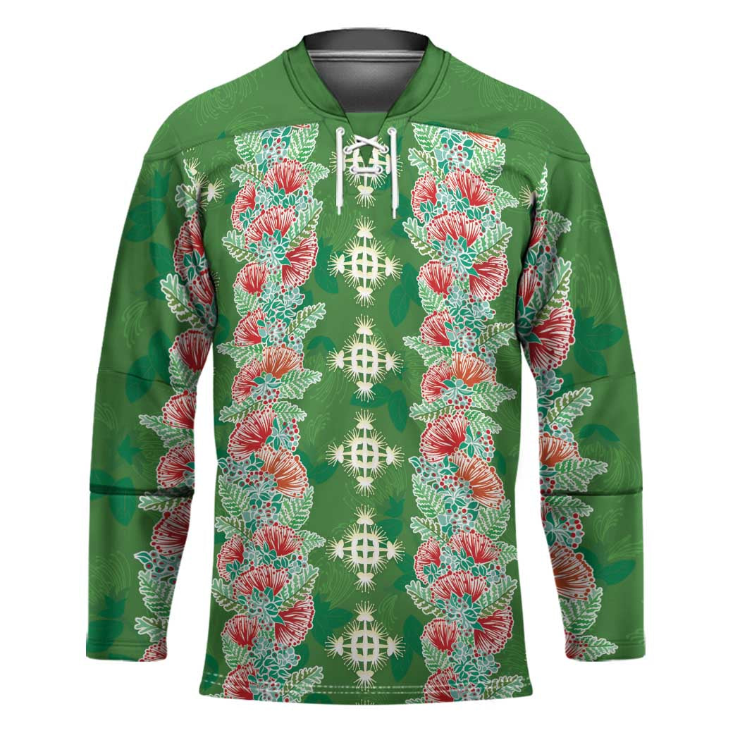 Hawaii Ohia Lehua Hockey Jersey Tropical Vibes Green