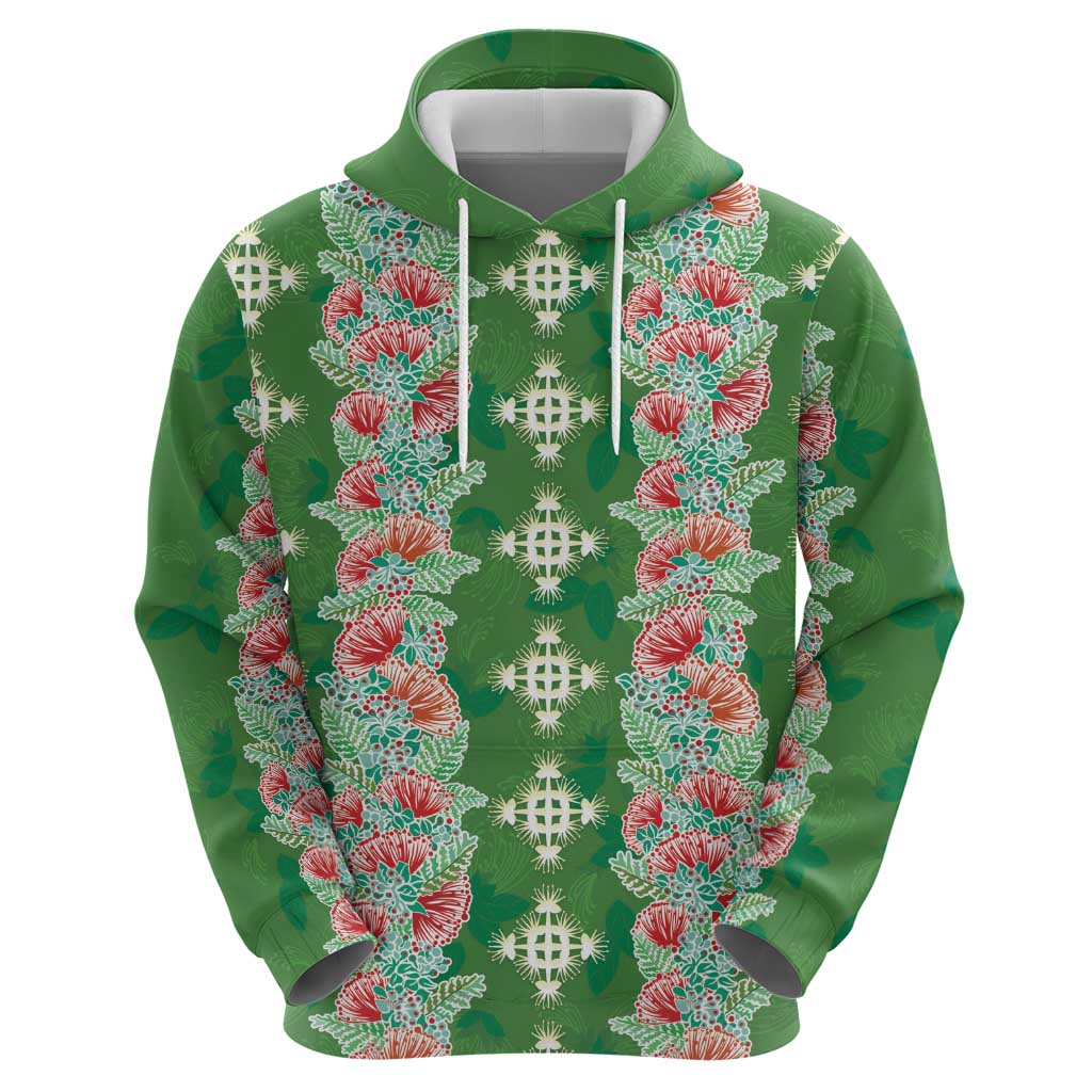 Hawaii Ohia Lehua Hoodie Tropical Vibes Green