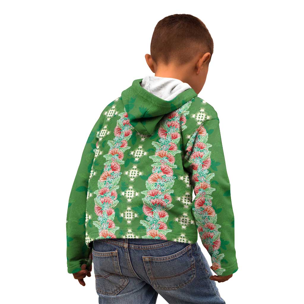 Hawaii Ohia Lehua Kid Hoodie Tropical Vibes Green