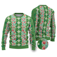 Hawaii Ohia Lehua Ugly Christmas Sweater Tropical Vibes Green LT05 Green - Polynesian Pride