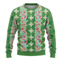 Hawaii Ohia Lehua Ugly Christmas Sweater Tropical Vibes Green LT05 - Polynesian Pride