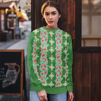 Hawaii Ohia Lehua Ugly Christmas Sweater Tropical Vibes Green LT05 - Polynesian Pride