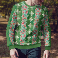 Hawaii Ohia Lehua Ugly Christmas Sweater Tropical Vibes Green LT05 - Polynesian Pride
