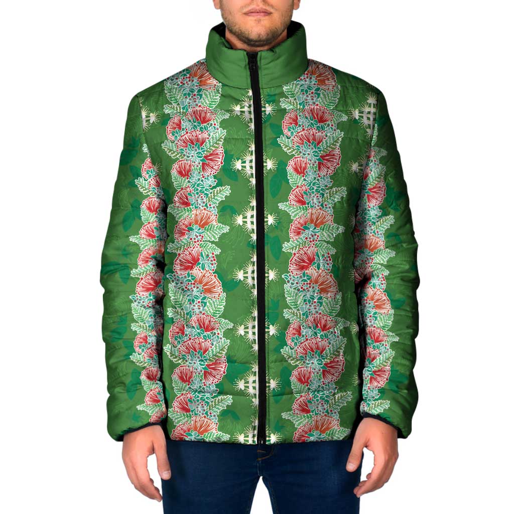 Hawaii Ohia Lehua Padded Jacket Tropical Vibes Green