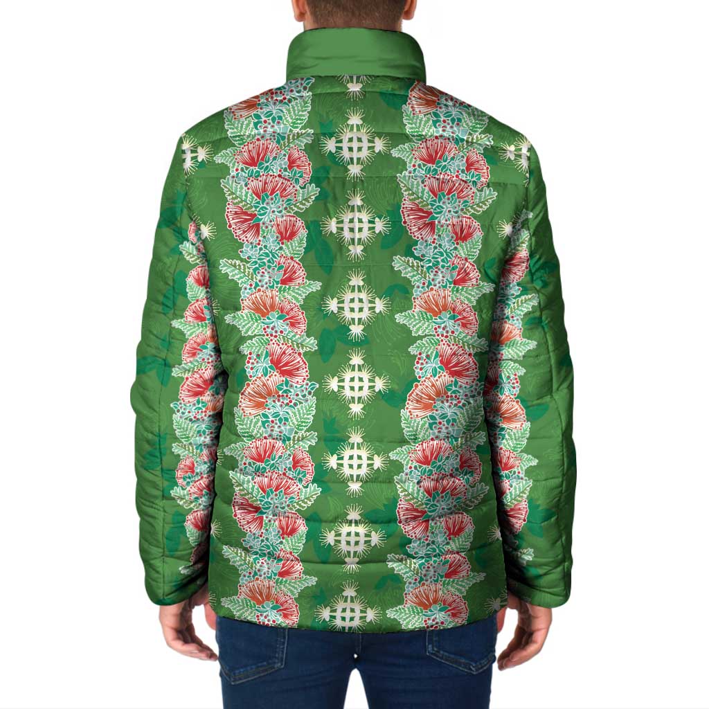 Hawaii Ohia Lehua Padded Jacket Tropical Vibes Green