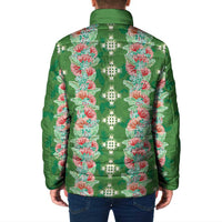 Hawaii Ohia Lehua Padded Jacket Tropical Vibes Green