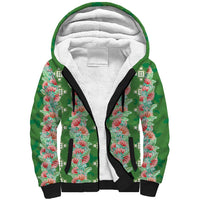 Hawaii Ohia Lehua Sherpa Hoodie Tropical Vibes Green LT05 Unisex Green - Polynesian Pride