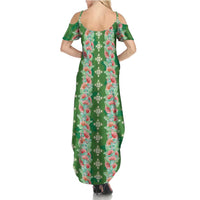 Hawaii Ohia Lehua Summer Maxi Dress Tropical Vibes Green