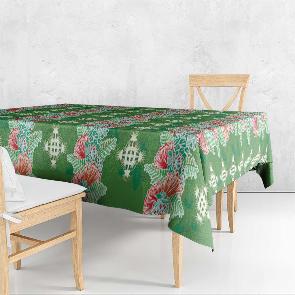 Hawaii Ohia Lehua Tablecloth Tropical Vibes Green