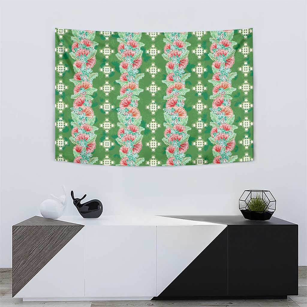 Hawaii Ohia Lehua Tapestry Tropical Vibes Green
