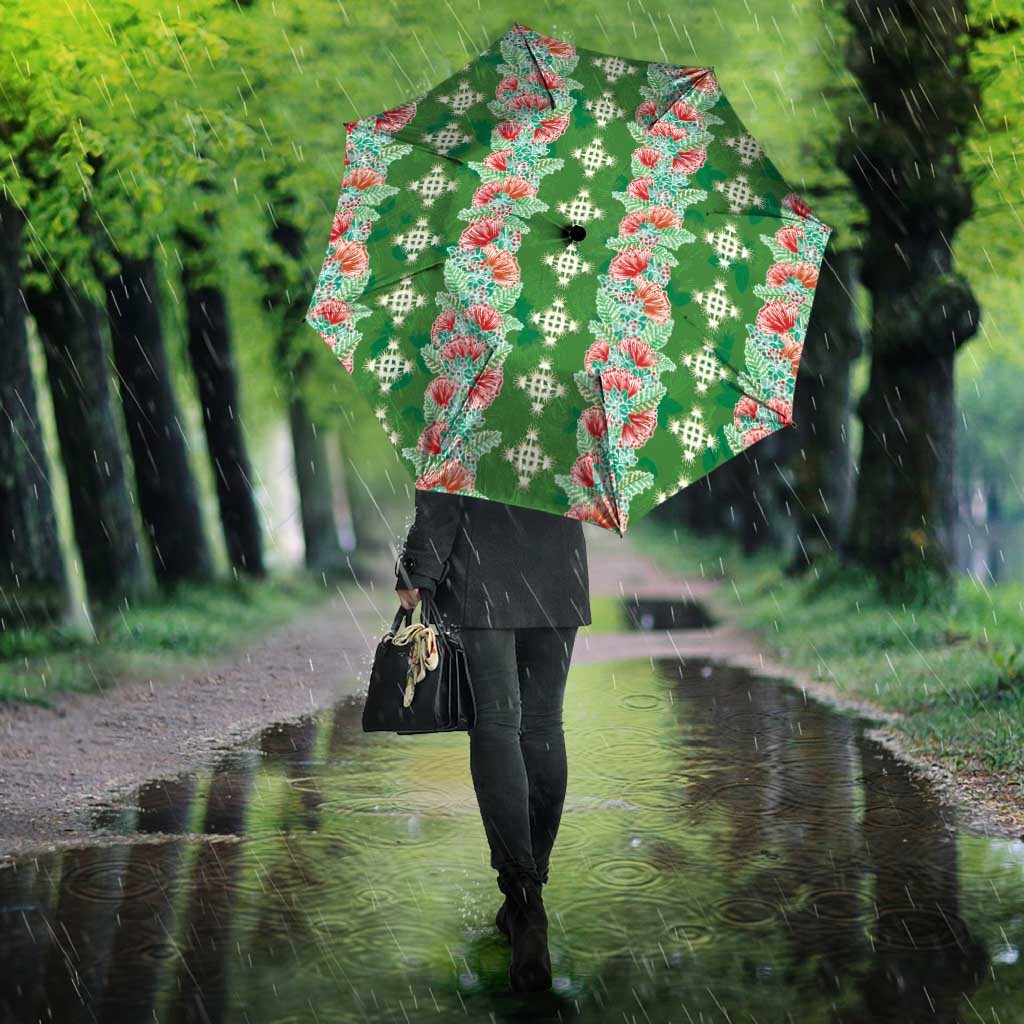 Hawaii Ohia Lehua Umbrella Tropical Vibes Green