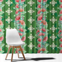 Hawaii Ohia Lehua Window Curtain Tropical Vibes Green