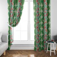 Hawaii Ohia Lehua Window Curtain Tropical Vibes Green