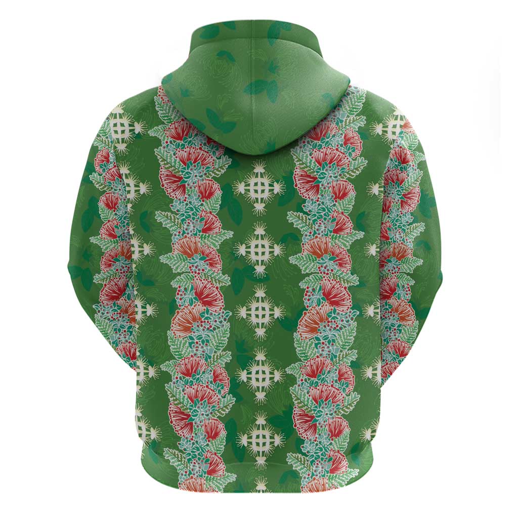 Hawaii Ohia Lehua Zip Hoodie Tropical Vibes Green