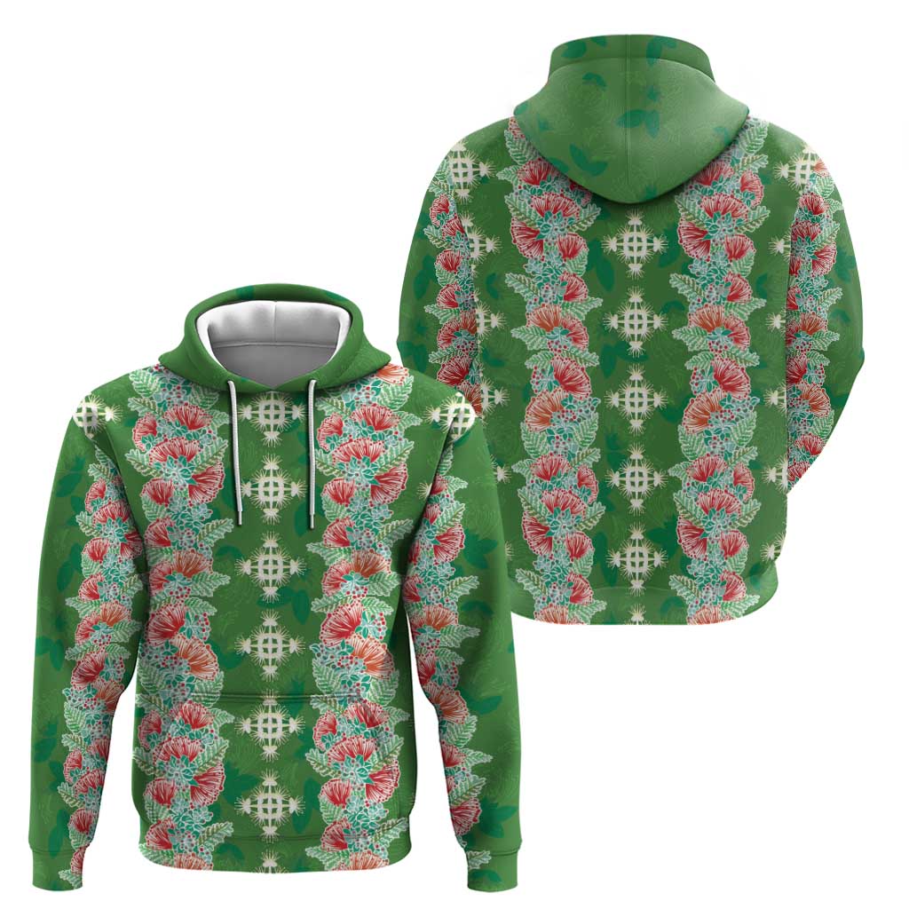 Hawaii Ohia Lehua Zip Hoodie Tropical Vibes Green
