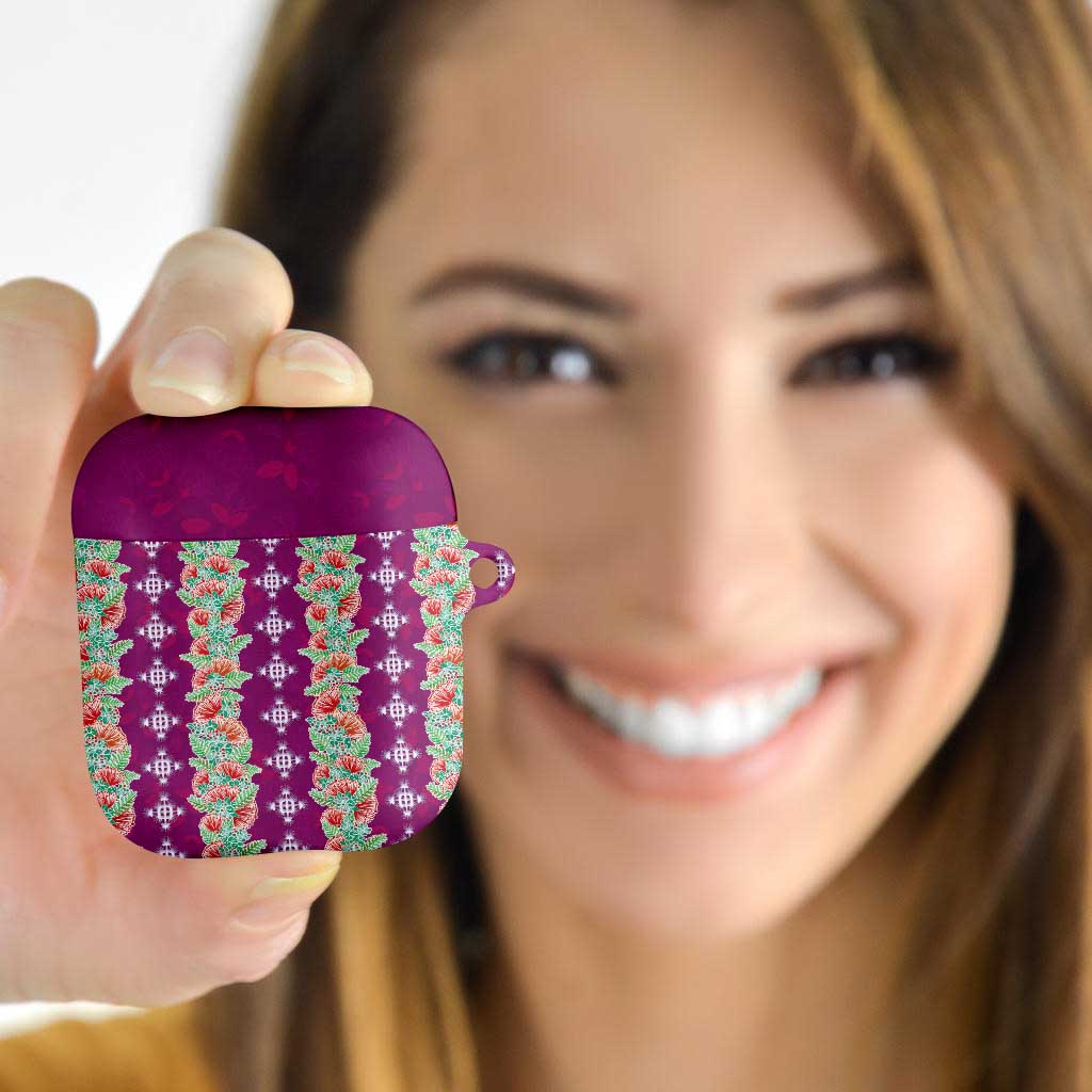 Hawaii Ohia Lehua AirPods Case Tropical Vibes Fuchsia