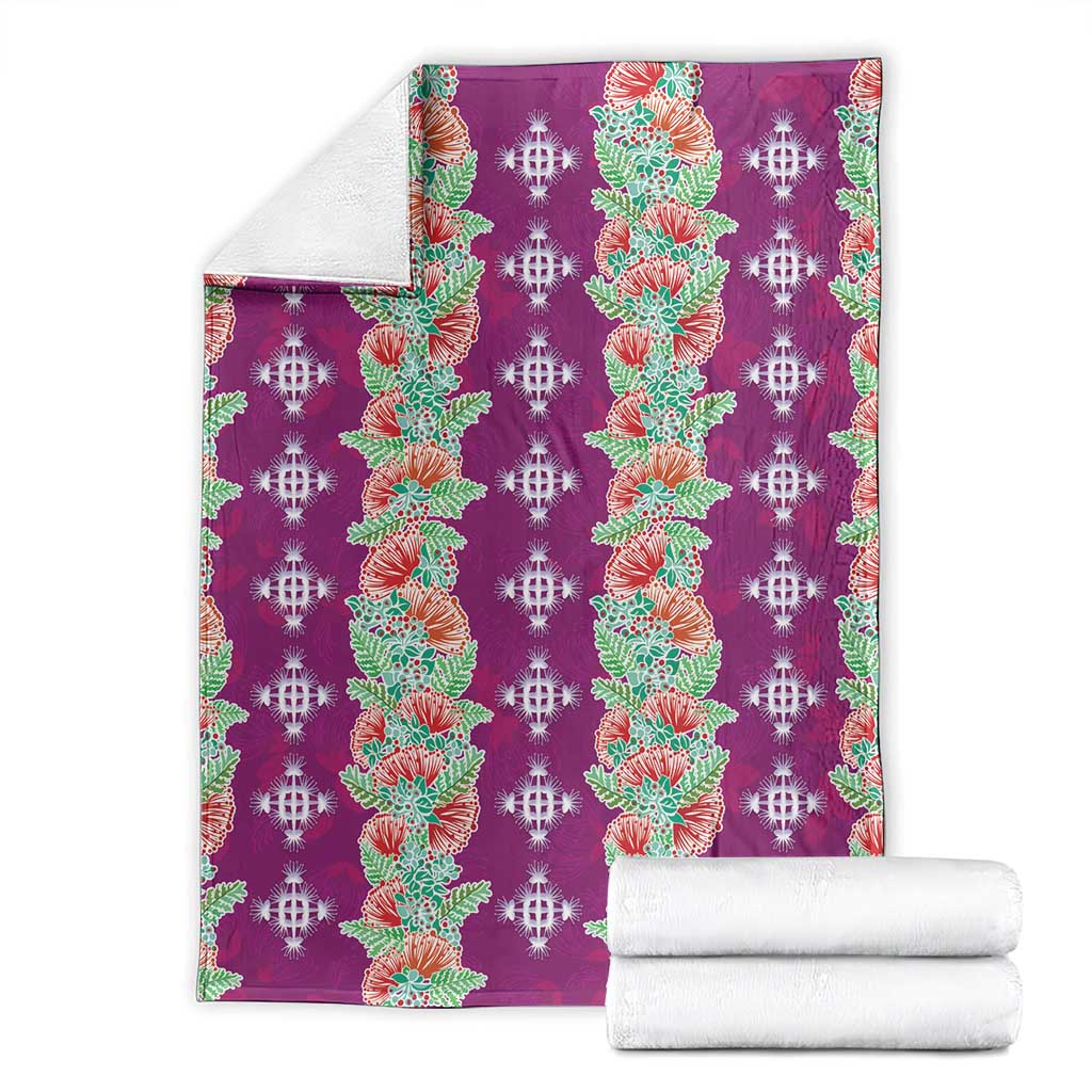 Hawaii Ohia Lehua Blanket Tropical Vibes Fuchsia