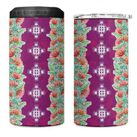 Hawaii Ohia Lehua 4 in 1 Can Cooler Tumbler Tropical Vibes Fuchsia