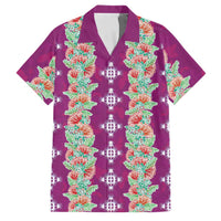 Hawaii Ohia Lehua Family Matching Long Sleeve Bodycon Dress and Hawaiian Shirt Tropical Vibes Fuchsia LT05 Dad's Shirt - Short Sleeve Fuchsia - Polynesian Pride