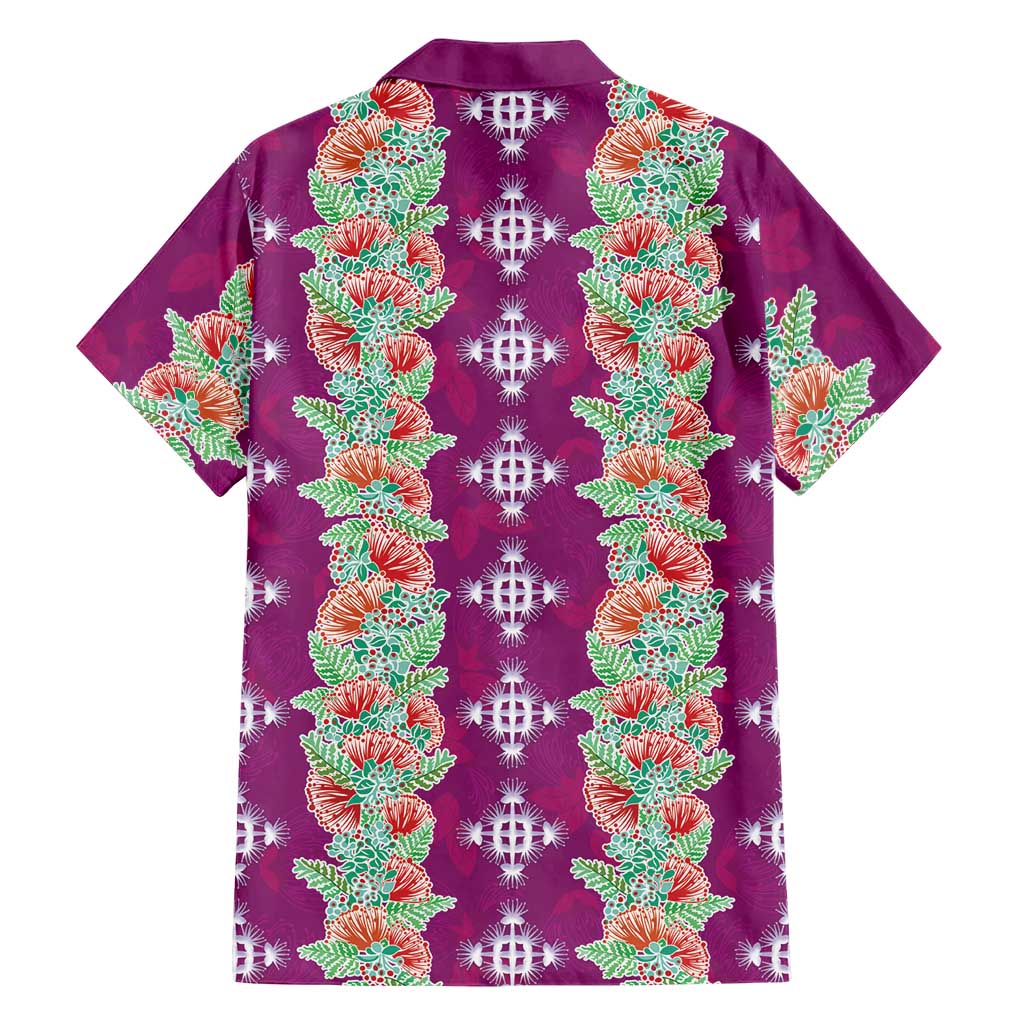 Hawaii Ohia Lehua Family Matching Long Sleeve Bodycon Dress and Hawaiian Shirt Tropical Vibes Fuchsia LT05 - Polynesian Pride