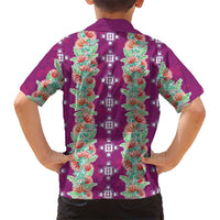 Hawaii Ohia Lehua Family Matching Mermaid Dress and Hawaiian Shirt Tropical Vibes Fuchsia LT05 - Polynesian Pride
