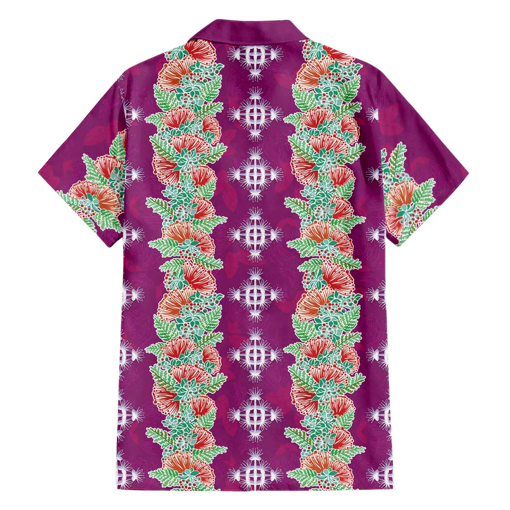 Hawaii Ohia Lehua Family Matching Mermaid Dress and Hawaiian Shirt Tropical Vibes Fuchsia LT05 - Polynesian Pride