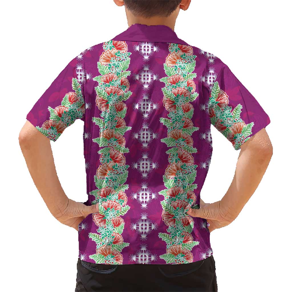 Hawaii Ohia Lehua Family Matching Puletasi and Hawaiian Shirt Tropical Vibes Fuchsia LT05 - Polynesian Pride
