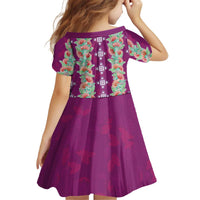 Hawaii Ohia Lehua Kid Short Sleeve Dress Tropical Vibes Fuchsia