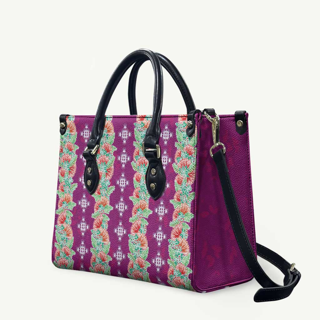Hawaii Ohia Lehua Leather Bag Tropical Vibes Fuchsia