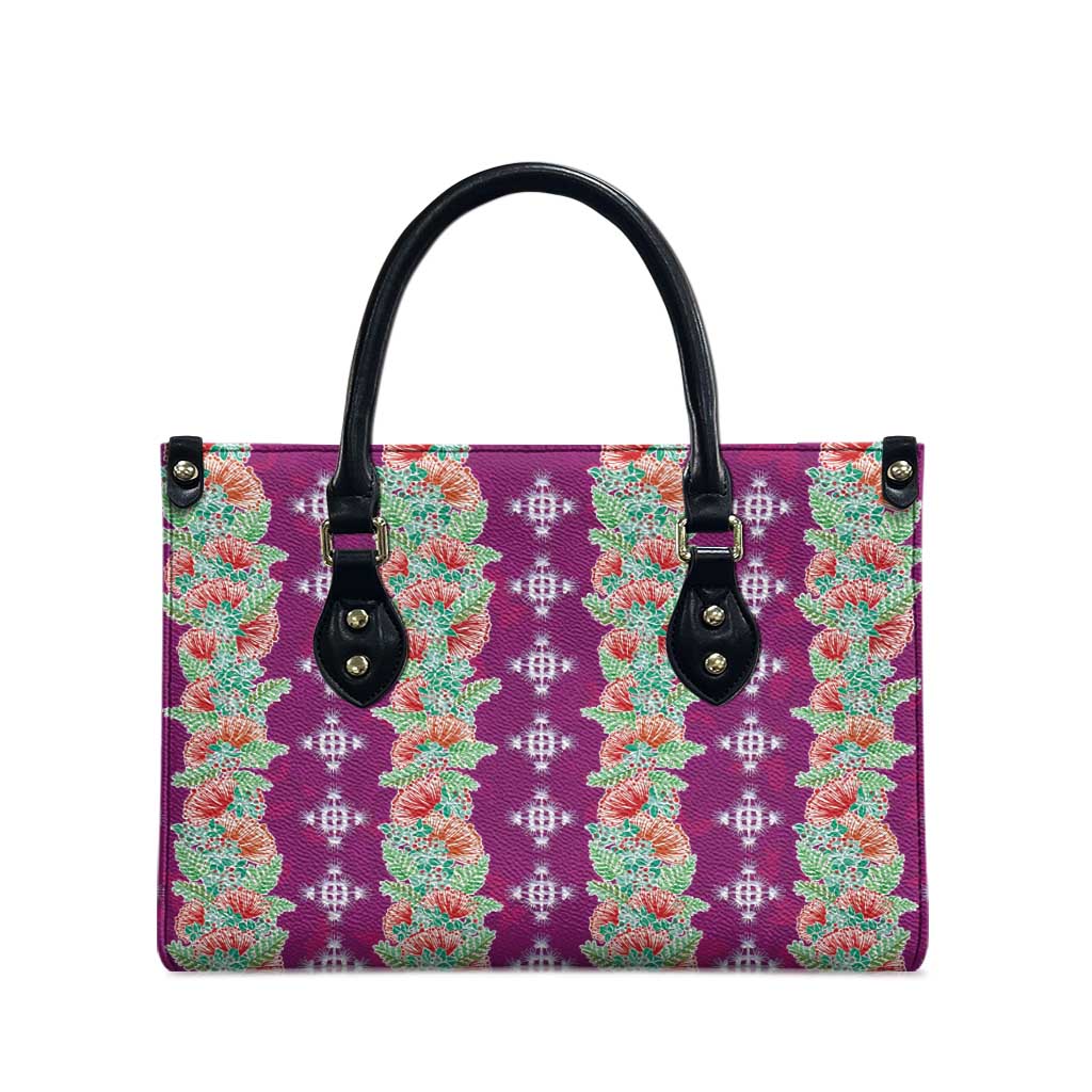 Hawaii Ohia Lehua Leather Bag Tropical Vibes Fuchsia