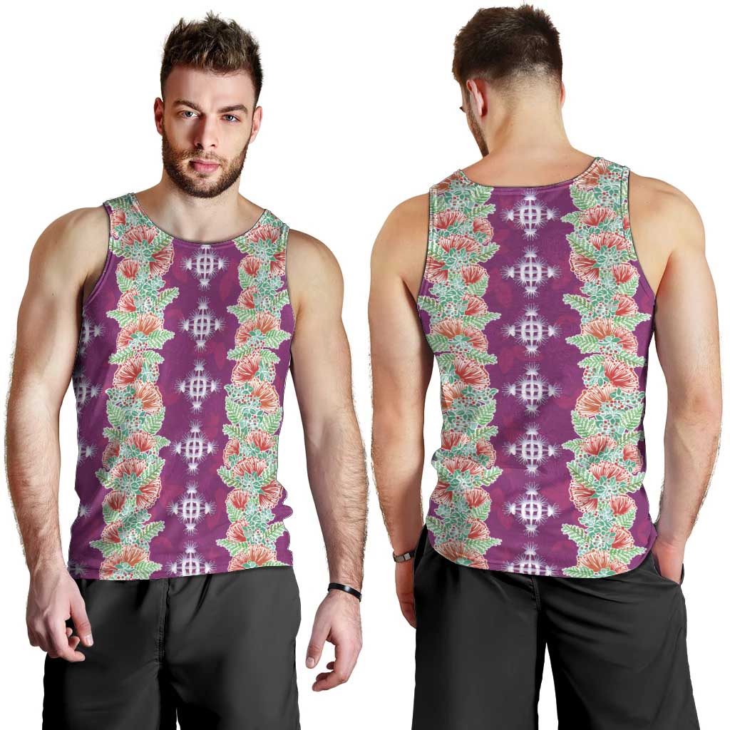 Hawaii Ohia Lehua Men Tank Top Tropical Vibes Fuchsia