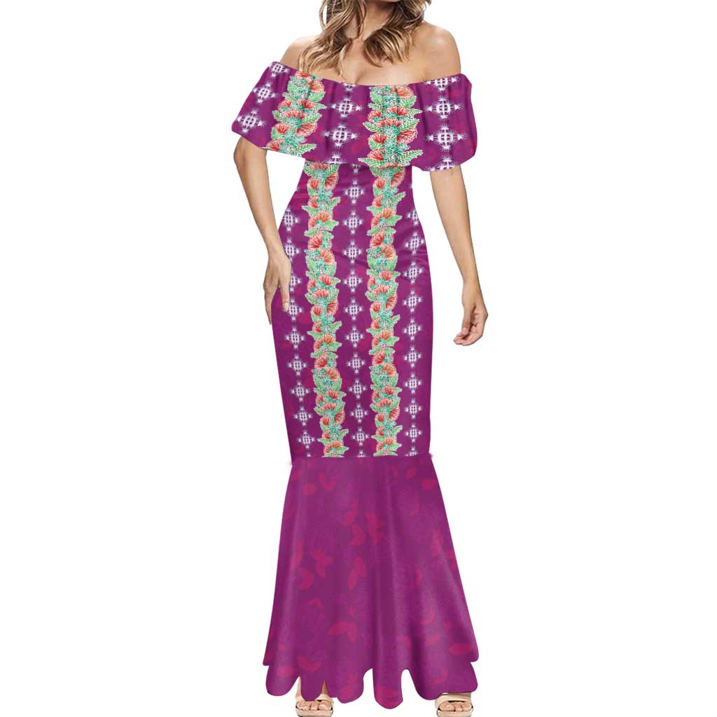 Hawaii Ohia Lehua Mermaid Dress Tropical Vibes Fuchsia