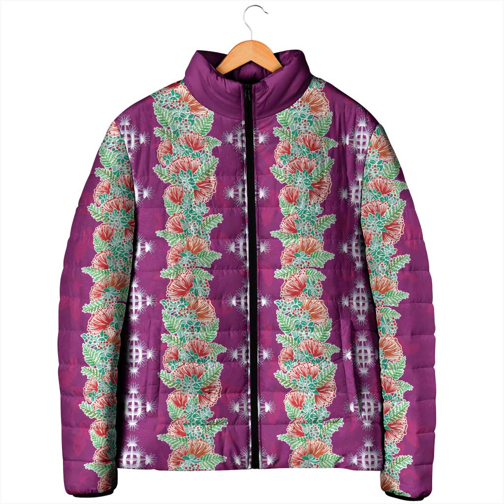 Hawaii Ohia Lehua Padded Jacket Tropical Vibes Fuchsia