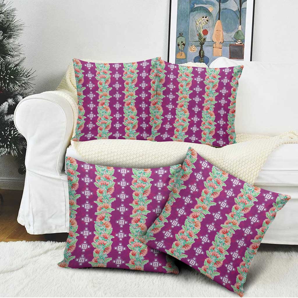 Hawaii Ohia Lehua Pillow Cover Tropical Vibes Fuchsia