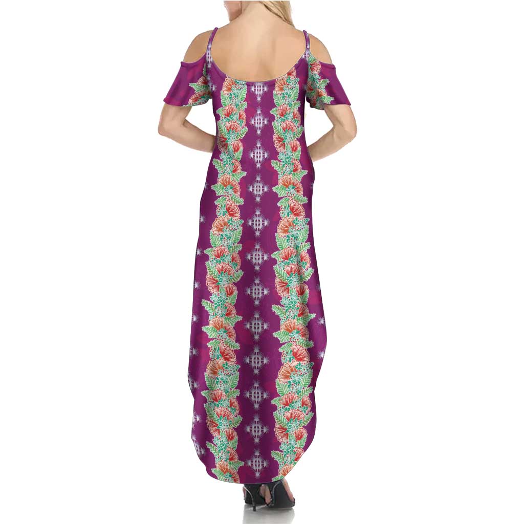 Hawaii Ohia Lehua Summer Maxi Dress Tropical Vibes Fuchsia